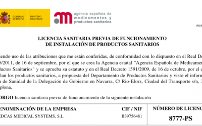 Achivement of Sanitary License for the Operation of the Installation of Medical Devices